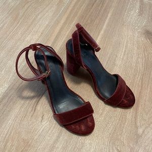 Burgundy Res Velvet Heels